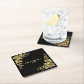金ゴールドエレガント感謝祭 スクエアペーパーコースター (インサイチュ)