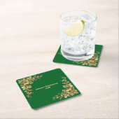 金ゴールドエレガント感謝祭 スクエアペーパーコースター (インサイチュ)