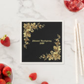 金ゴールドエレガント感謝祭 スタンダードカクテルナプキン (インサイチュ)