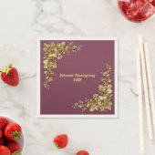 金ゴールドエレガント感謝祭 スタンダードカクテルナプキン (インサイチュ)