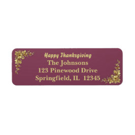 金ゴールドエレガント感謝祭 ラベル