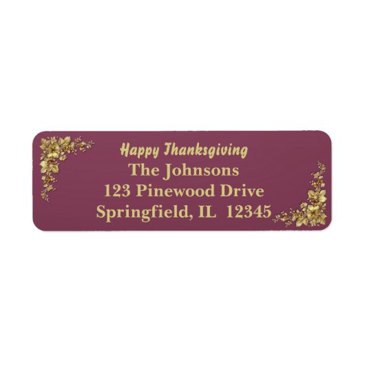 金ゴールドエレガント感謝祭 ラベル (正面)