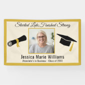 金ゴールドエレガント成人卒業2025引用文写真 横断幕 (横)