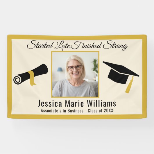 金ゴールドエレガント成人卒業2025引用文写真 横断幕 (横)