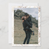 金ゴールドエレガント手描き植物画結婚像写真 セーブザデート (裏面)