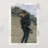 金ゴールドエレガント手描き植物画結婚像写真 セーブザデート (裏面)