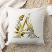 金ゴールドエレガント手紙A豪華モノグラムクッション クッション (ブランケット)