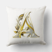 金ゴールドエレガント手紙A豪華モノグラムクッション クッション (裏面)