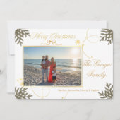 金ゴールドエレガント抽象芸術写真クリスマスカード シーズンカード (正面)