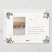 金ゴールドエレガント抽象芸術写真クリスマスカード シーズンカード (裏面)