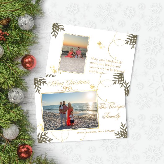 金ゴールドエレガント抽象芸術写真クリスマスカード シーズンカード