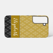 金ゴールドエレガント日本の立和久模様 SAMSUNG GALAXYケース (裏面横)