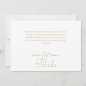 金ゴールドエレガント星形五角形の処理 サンキューカード (裏面)