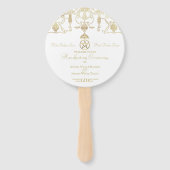 金ゴールドエレガント星形五角形の処理 ハンドファン (正面)