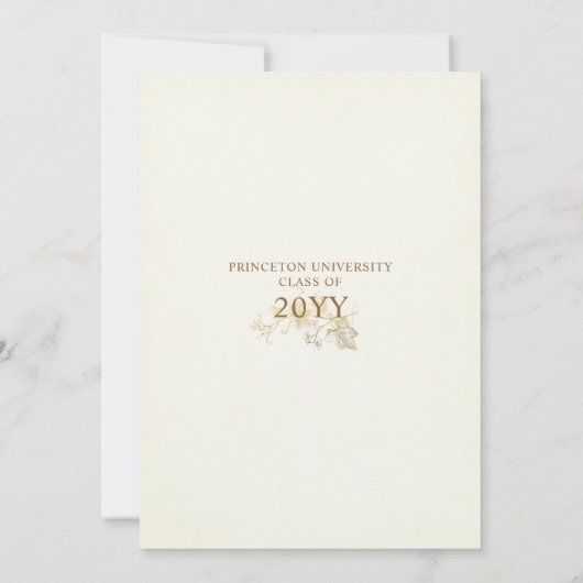 金ゴールドエレガント星空の夜の卒業パーティー 招待状 (裏面)