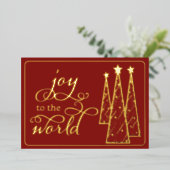 金ゴールドエレガント暗赤色の喜び世界企業 箔シーズンカード (立ち正面)