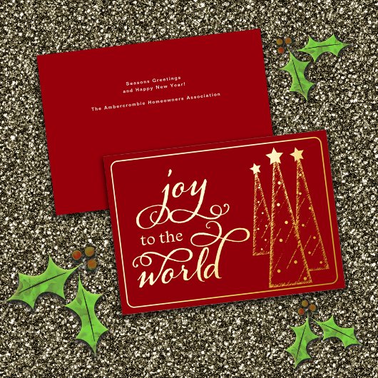 金ゴールドエレガント暗赤色の喜び世界企業 箔シーズンカード