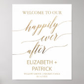 金ゴールドエレガント書がサインの後ずっと楽しく ポスター (正面)