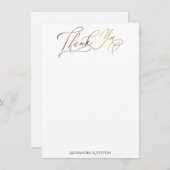 金ゴールドエレガント書が白を超える サンキューカード (正面/裏面)