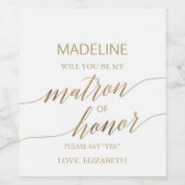 金ゴールドエレガント書は私の名誉の母 ワインラベル (シングルラベル)