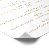 金ゴールドエレガント書ドーナツの味のサイン ポスター (角)