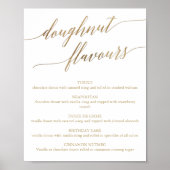 金ゴールドエレガント書ドーナツの味のサイン ポスター (正面)