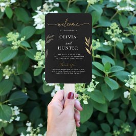 金ゴールドエレガント書婚宴プログラム ハンドファン