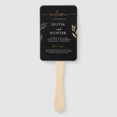 金ゴールドエレガント書婚宴プログラム ハンドファン (正面)