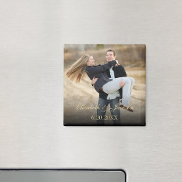 金ゴールドエレガント書結婚の写真 マグネット