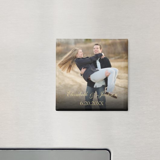 金ゴールドエレガント書結婚の写真 マグネット