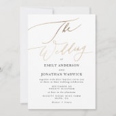 金ゴールドエレガント書結婚道 招待状 (正面)