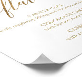 金ゴールドエレガント書道カップケーキの味の看板 ポスター (角)