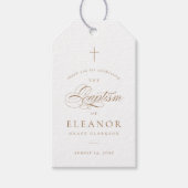 金ゴールドエレガント書道バプテスマ ギフトタグ (正面)