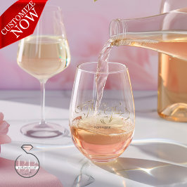 金ゴールドエレガント書道夫妻タイポグラフィ ステムなしワイングラス