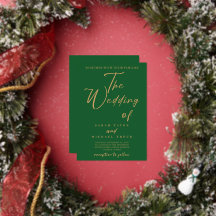 金ゴールドエレガント書道招待状 |緑王室の色