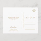 金ゴールドエレガント書道楽しいクリスマス写真 シーズンポストカード (裏面)