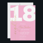 金ゴールドエレガント書道18th誕生日パーティーの招待 招待状<br><div class="desc">このエレガント金ゴールド書18歳の誕生日の招待は、誕生日パーティーにシンプル最適である。ピンクのデザインはロマンチックで飾金ゴールドタイポグラフィのミニマルお洒落リストカードを備えている。</div>