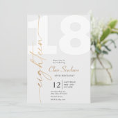 金ゴールドエレガント書道18th誕生日パーティー 招待状 (スタンド正面)
