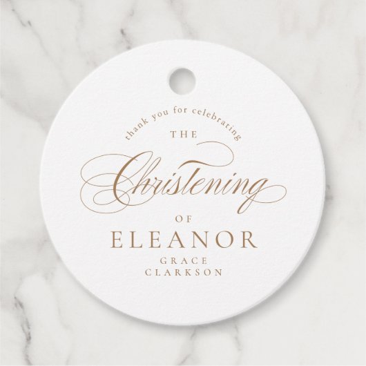 金ゴールドエレガント書道《キリスト教》洗礼式や命名式ありがとう フェイバータグ (正面)