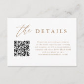 金ゴールドエレガント書QRコードの結婚詳細 エンクロージャーカード (正面)