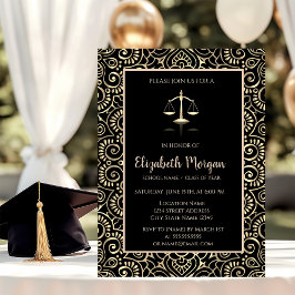 金ゴールドエレガント曼荼羅法律学校卒業党 招待状