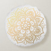 金ゴールドエレガント曼荼羅花 ラウンドクッション (裏面)