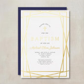金ゴールドエレガント枠ボーイバプテスマ 箔招待状