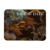 金ゴールドエレガント植物写真保存日 マグネット (横)