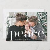 金ゴールドエレガント植物単写真平和クリスマス シーズンカード (正面)