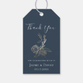 金ゴールドエレガント植物学フローラありがとう ギフトタグ (正面)