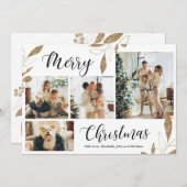金ゴールドエレガント植物学4フォトコラージクリスマス (正面/裏面)