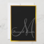 金ゴールドエレガント植物性シームレススクリプトM | ウェディング 招待状 (裏面)