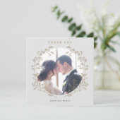 金ゴールドエレガント植物性リース写真ありがとう (スタンド正面)