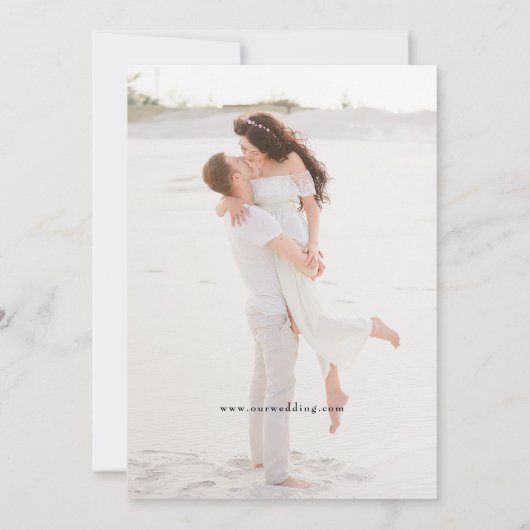 金ゴールドエレガント植物書記日付を保存 セーブザデート (裏面)